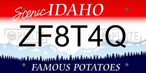 ZF8T4Q Idaho License Plate