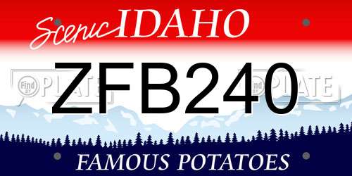 ZFB240 Idaho License Plate
