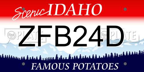 ZFB24D Idaho License Plate