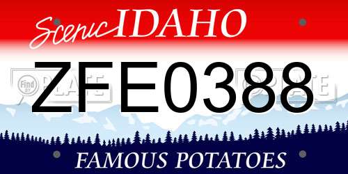 ZFE0388 Idaho License Plate