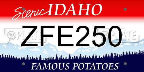 ZFE250 Idaho License Plate