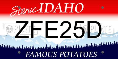 ZFE25D Idaho License Plate