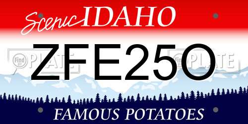 ZFE25O Idaho License Plate