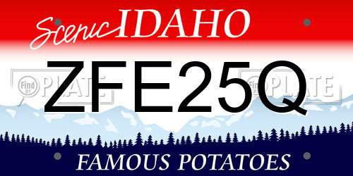 ZFE25Q Idaho License Plate