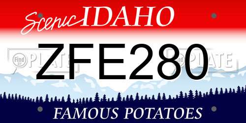 ZFE280 Idaho License Plate
