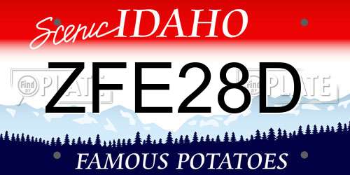 ZFE28D Idaho License Plate