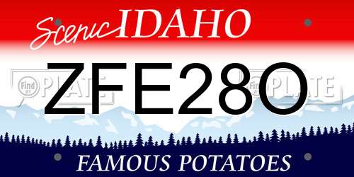 ZFE28O Idaho License Plate
