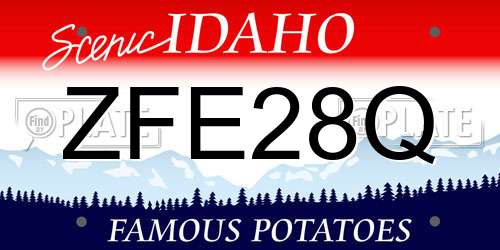 ZFE28Q Idaho License Plate