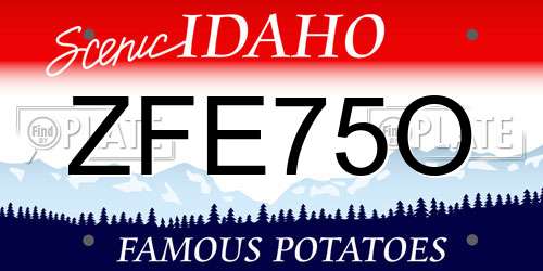 ZFE75O Idaho License Plate