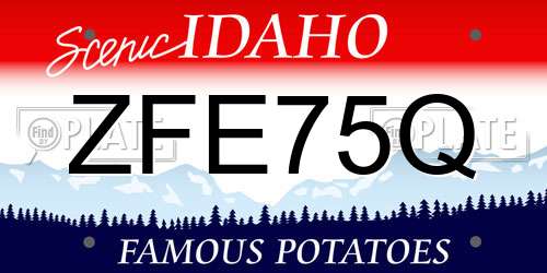 ZFE75Q Idaho License Plate