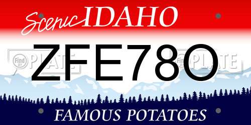 ZFE78O Idaho License Plate