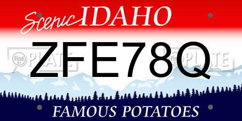 ZFE78Q Idaho License Plate