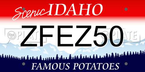 ZFEZ50 Idaho License Plate