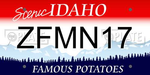ZFMN17 Idaho License Plate