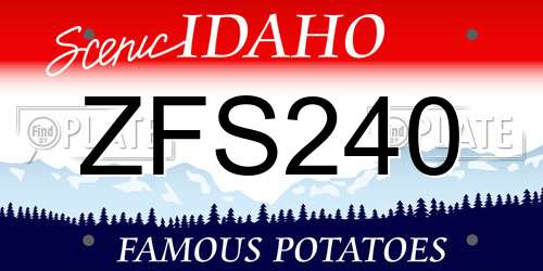 ZFS240 Idaho License Plate