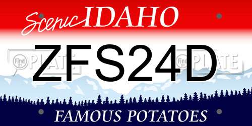 ZFS24D Idaho License Plate