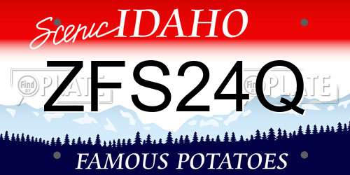 ZFS24Q Idaho License Plate