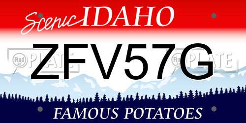 ZFV57G Idaho License Plate