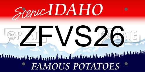 ZFVS26 Idaho License Plate