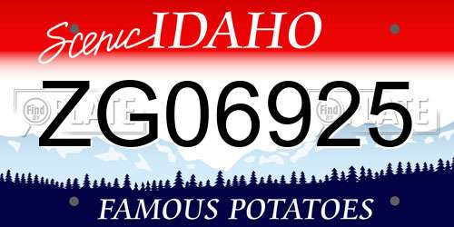 ZG06925 Idaho License Plate