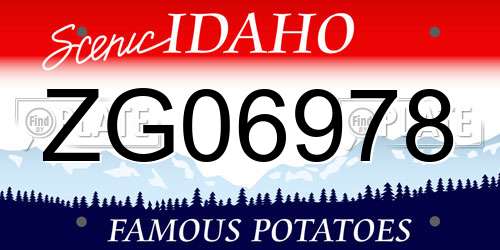 ZG06978 Idaho License Plate