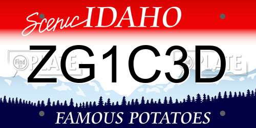 ZG1C3D Idaho License Plate
