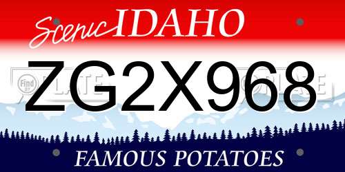 ZG2X968 Idaho License Plate