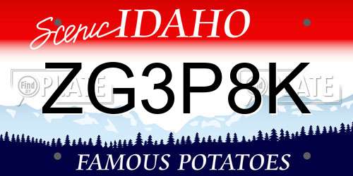 ZG3P8K Idaho License Plate