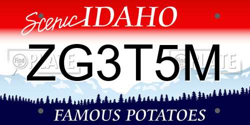 ZG3T5M Idaho License Plate