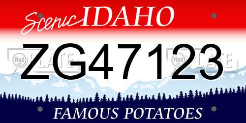ZG47123 Idaho License Plate