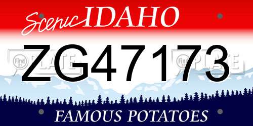 ZG47173 Idaho License Plate