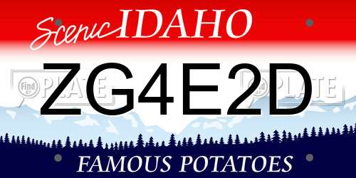 ZG4E2D Idaho License Plate