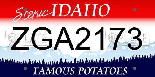 ZGA2173 Idaho License Plate