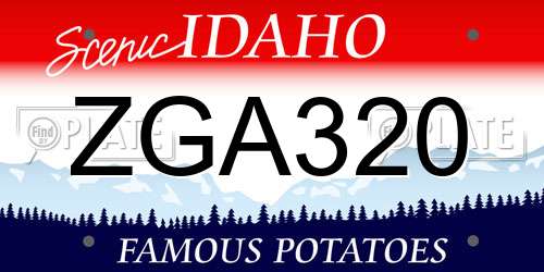 ZGA320 Idaho License Plate