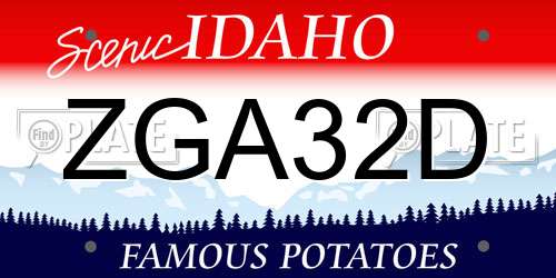 ZGA32D Idaho License Plate