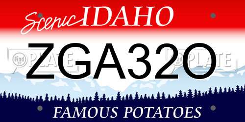 ZGA32O Idaho License Plate