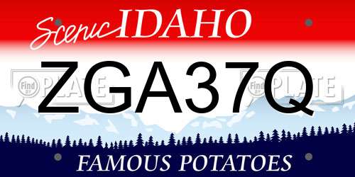 ZGA37Q Idaho License Plate