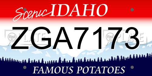 ZGA7173 Idaho License Plate