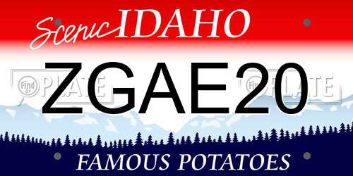ZGAE20 Idaho License Plate