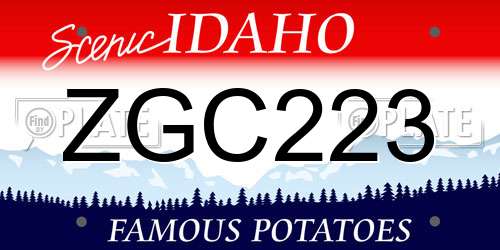 ZGC223 Idaho License Plate