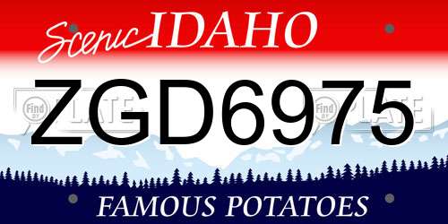 ZGD6975 Idaho License Plate