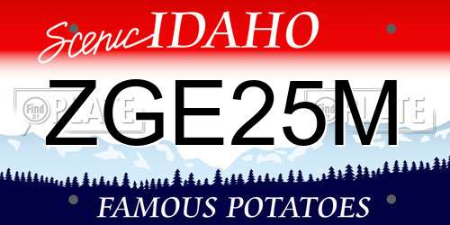 ZGE25M Idaho License Plate