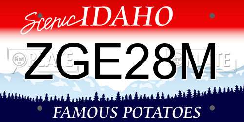 ZGE28M Idaho License Plate