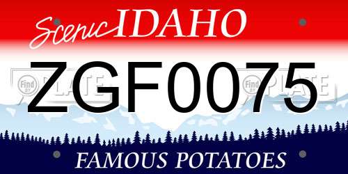 ZGF0075 Idaho License Plate