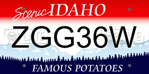 ZGG36W Idaho License Plate