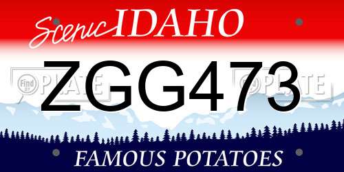 ZGG473 Idaho License Plate