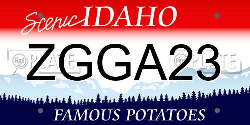 ZGGA23 Idaho License Plate