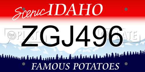 ZGJ496 Idaho License Plate