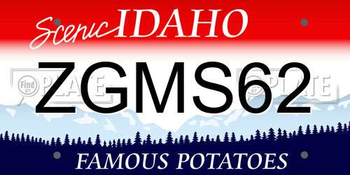 ZGMS62 Idaho License Plate