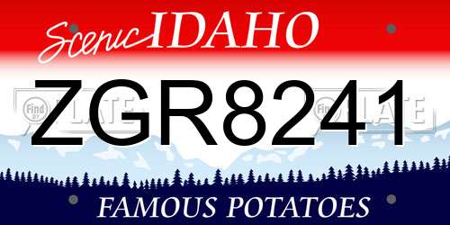 ZGR8241 Idaho License Plate